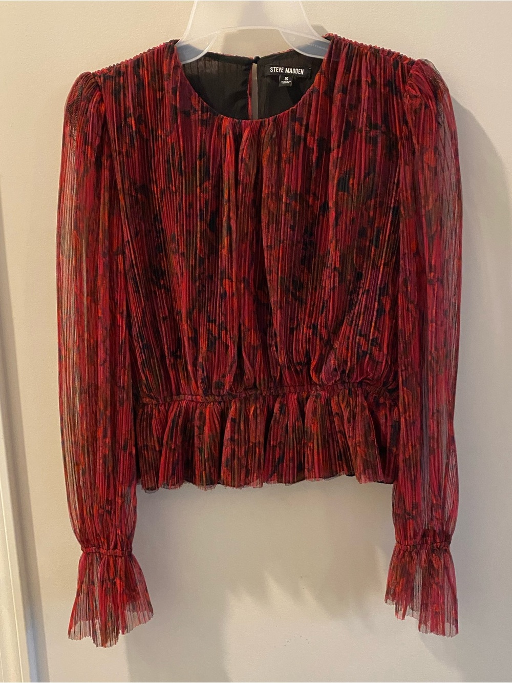 Steve Madden Pleated Long-Sleeve Blouse